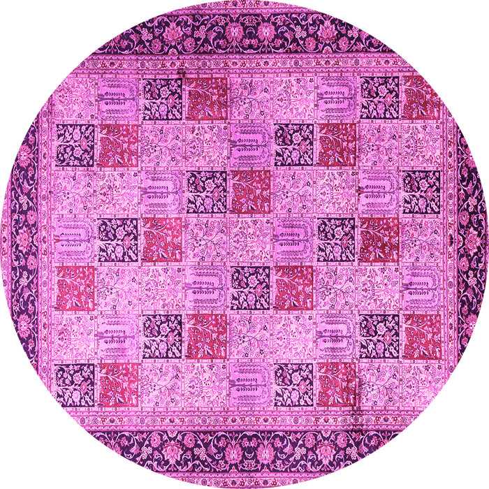 Round Persian Pink Traditional Rug, tr1431pnk