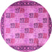 Round Persian Pink Traditional Rug, tr1431pnk
