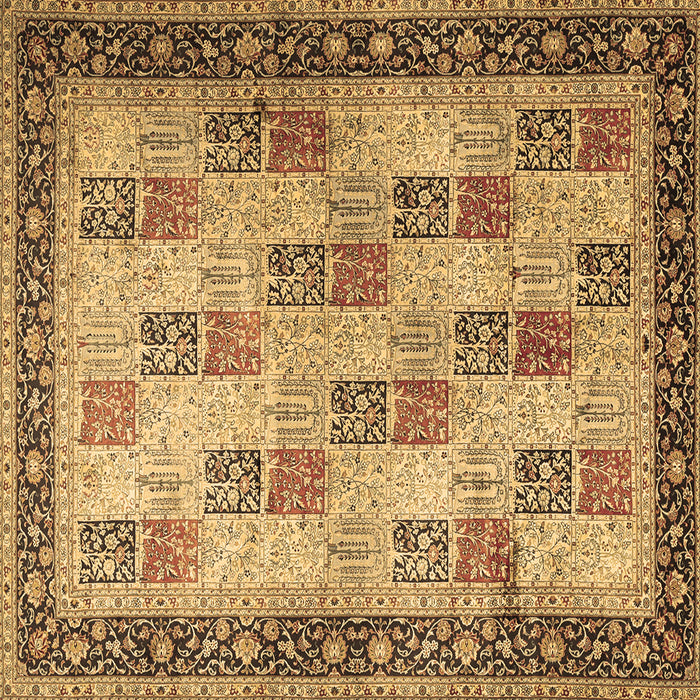 Square Persian Brown Traditional Rug, tr1431brn