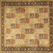 Square Persian Brown Traditional Rug, tr1431brn