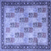 Square Persian Blue Traditional Rug, tr1431blu