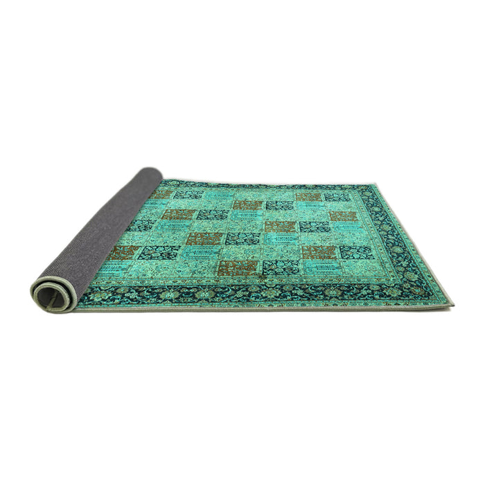 Sideview of Persian Turquoise Traditional Rug, tr1431turq