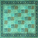 Square Persian Turquoise Traditional Rug, tr1431turq