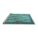 Sideview of Machine Washable Persian Light Blue Traditional Rug, wshtr1431lblu