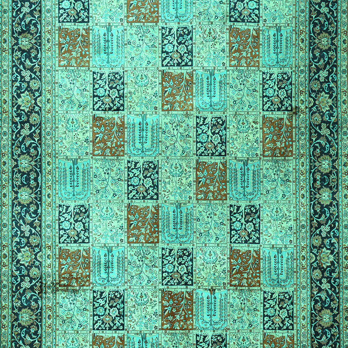 Machine Washable Persian Turquoise Traditional Area Rugs, wshtr1431turq