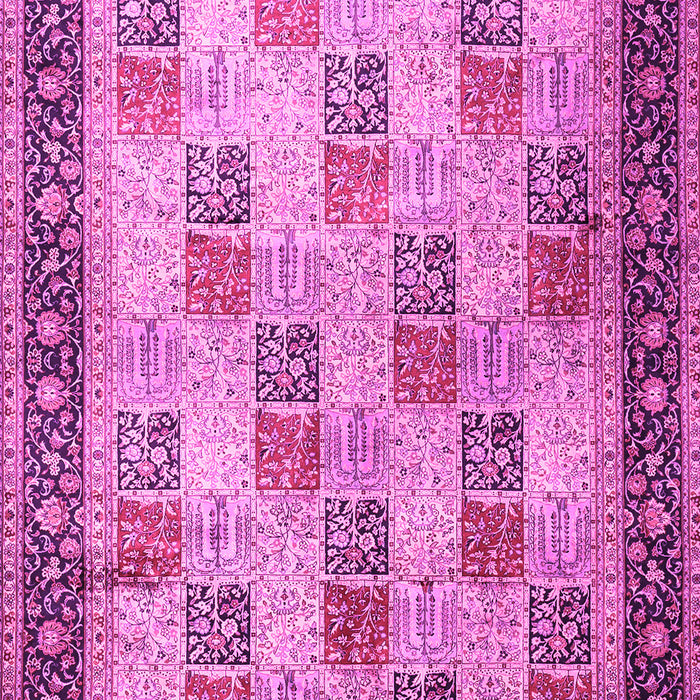 Machine Washable Persian Pink Traditional Rug, wshtr1431pnk
