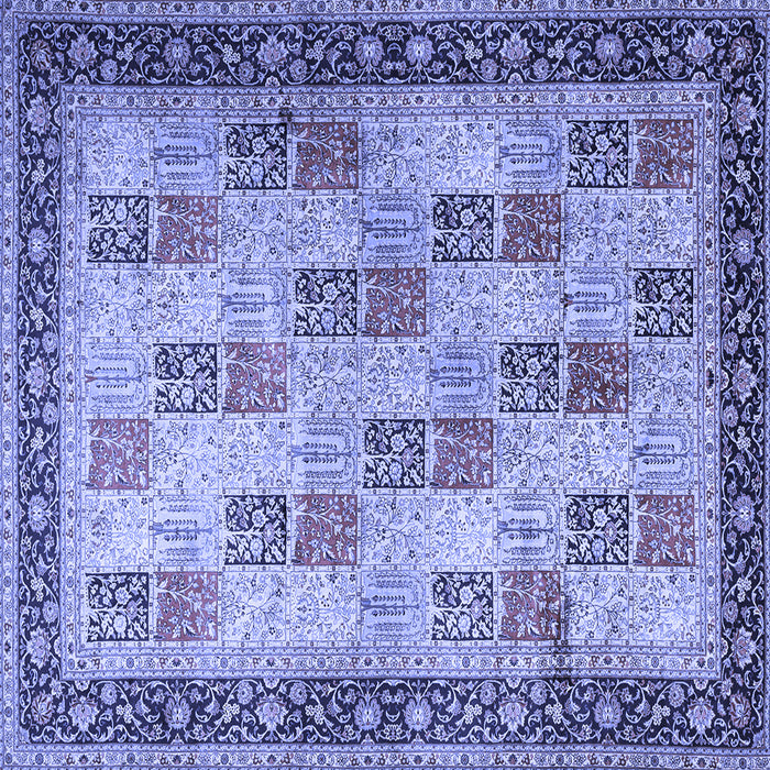 Square Machine Washable Persian Blue Traditional Rug, wshtr1431blu