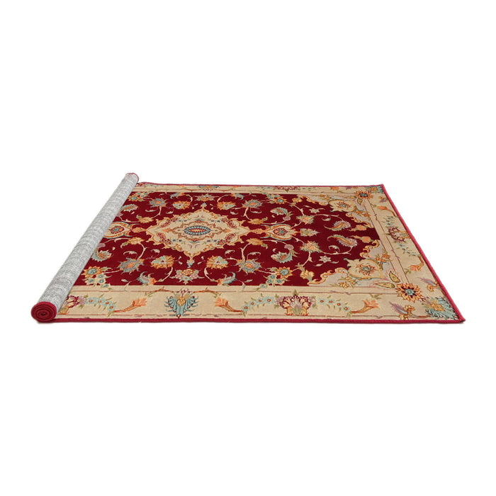 Sideview of Machine Washable Traditional Red Rug, wshtr1432