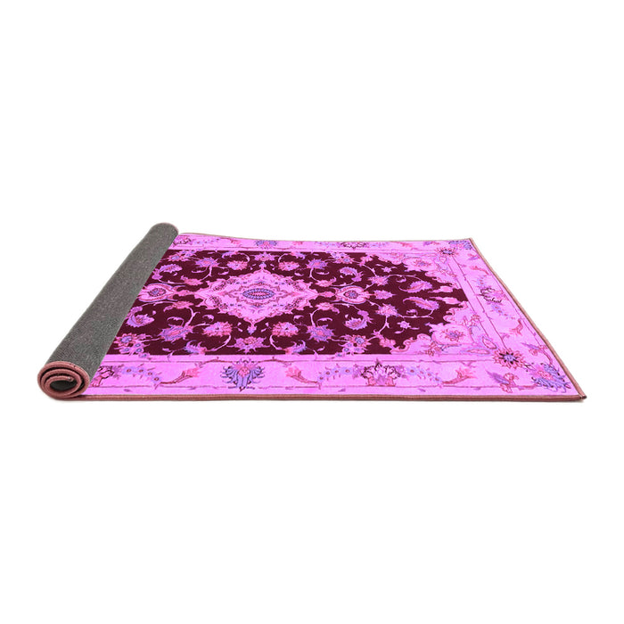 Sideview of Medallion Purple Traditional Rug, tr1432pur