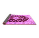 Sideview of Medallion Purple Traditional Rug, tr1432pur