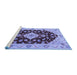 Sideview of Machine Washable Medallion Blue Traditional Rug, wshtr1432blu