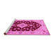 Sideview of Machine Washable Medallion Pink Traditional Rug, wshtr1432pnk