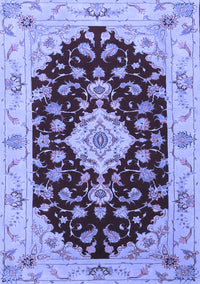 Medallion Blue Traditional Rug, tr1432blu