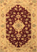 Machine Washable Medallion Brown Traditional Rug, wshtr1432brn