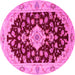 Round Medallion Pink Traditional Rug, tr1432pnk