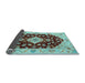 Sideview of Medallion Light Blue Traditional Rug, tr1432lblu