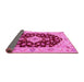 Sideview of Medallion Pink Traditional Rug, tr1432pnk