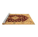 Sideview of Machine Washable Medallion Brown Traditional Rug, wshtr1432brn