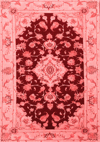 Medallion Red Traditional Rug, tr1432red