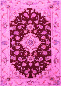 Medallion Pink Traditional Rug, tr1432pnk