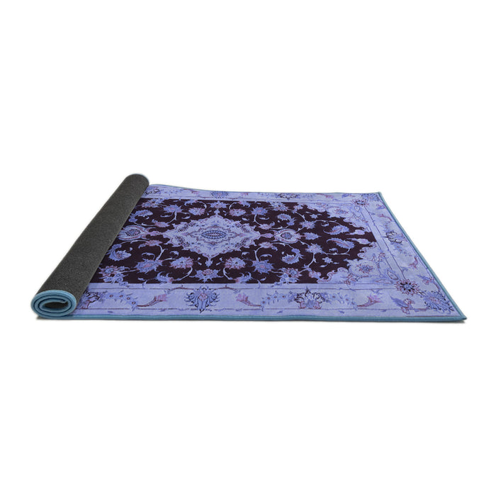 Sideview of Medallion Blue Traditional Rug, tr1432blu
