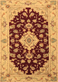 Medallion Brown Traditional Rug, tr1432brn