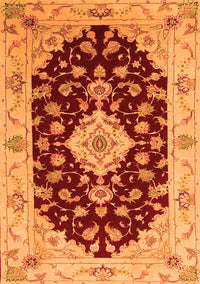 Medallion Orange Traditional Rug, tr1432org