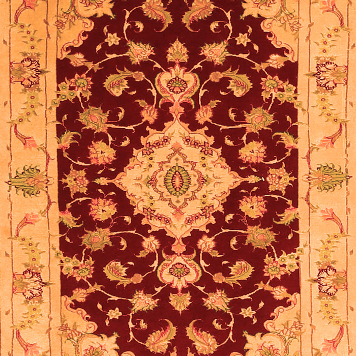Medallion Orange Traditional Rug, tr1432org