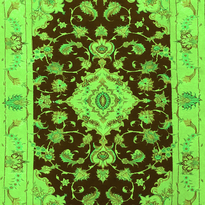 Medallion Green Traditional Rug, tr1432grn