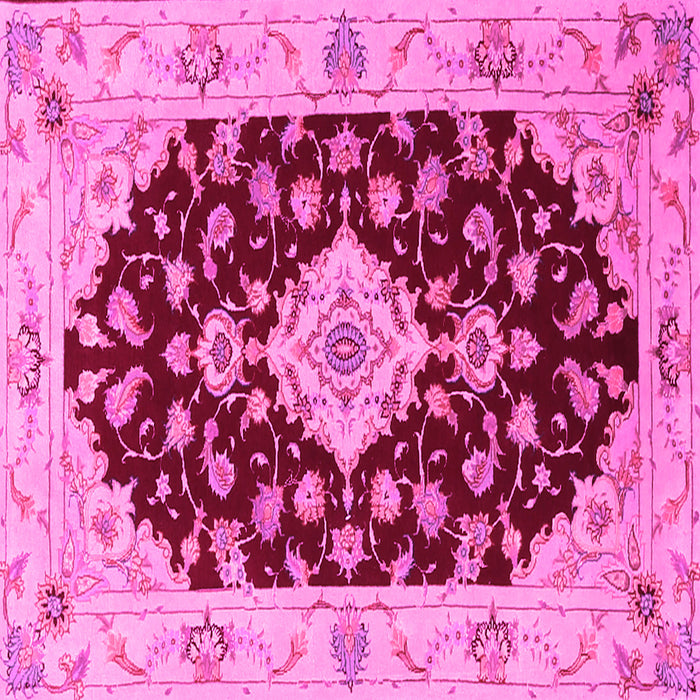 Square Medallion Pink Traditional Rug, tr1432pnk