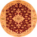 Machine Washable Medallion Orange Traditional Area Rugs, wshtr1432org