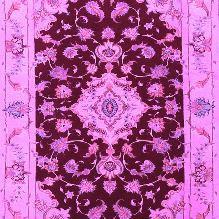 Machine Washable Medallion Purple Traditional Area Rugs, wshtr1432pur
