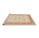 Sideview of Machine Washable Traditional Deep Peach Orange Rug, wshtr1433