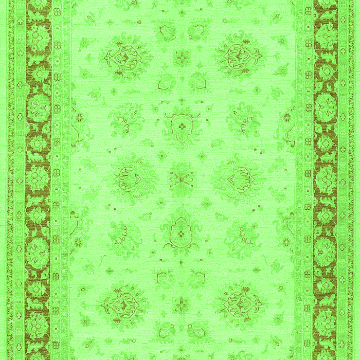 Serging Thickness of Machine Washable Persian Green Traditional Area Rugs, wshtr1433grn