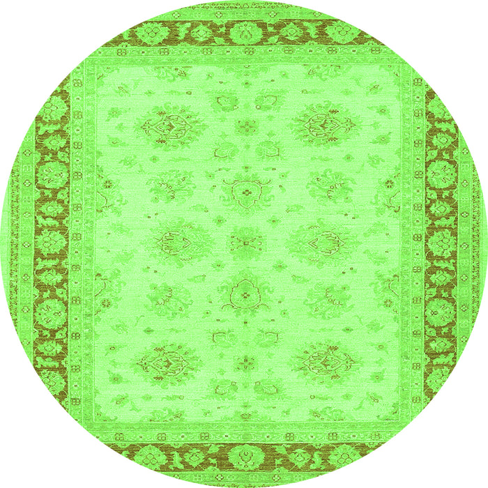 Square Persian Green Traditional Rug, tr1433grn