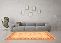 Machine Washable Persian Orange Traditional Rug, wshtr1433org