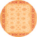 Square Persian Orange Traditional Rug, tr1433org