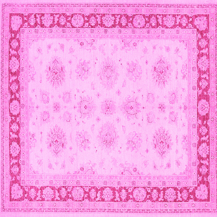 Square Machine Washable Persian Pink Traditional Rug, wshtr1433pnk