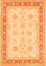 Serging Thickness of Machine Washable Persian Orange Traditional Area Rugs, wshtr1433org