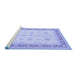 Sideview of Machine Washable Persian Blue Traditional Rug, wshtr1433blu