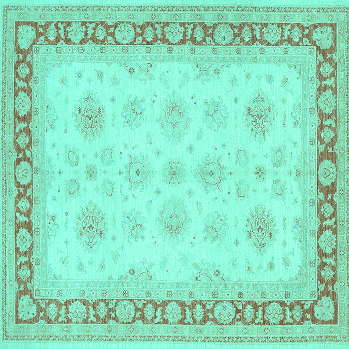 Square Persian Turquoise Traditional Rug, tr1433turq