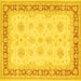 Square Machine Washable Persian Yellow Traditional Rug, wshtr1433yw