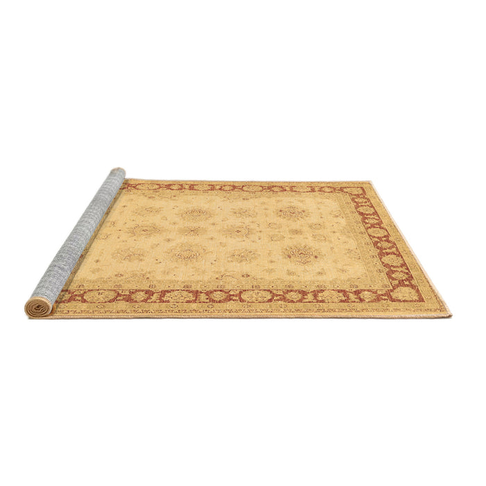 Sideview of Machine Washable Persian Brown Traditional Rug, wshtr1433brn