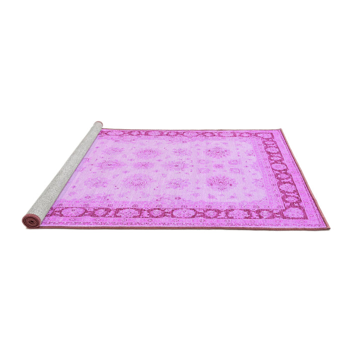 Sideview of Machine Washable Persian Purple Traditional Area Rugs, wshtr1433pur