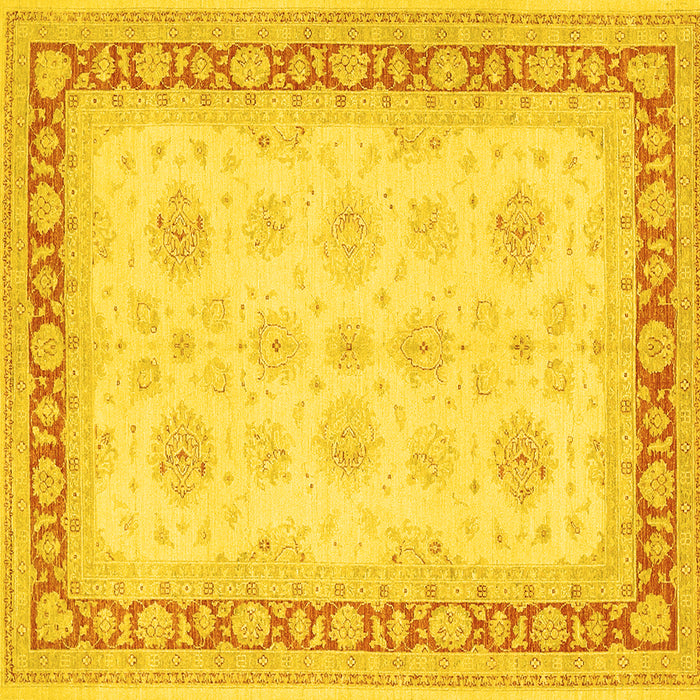 Square Persian Yellow Traditional Rug, tr1433yw