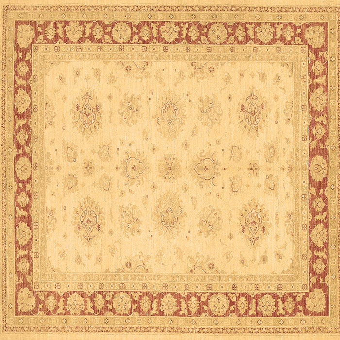 Square Persian Brown Traditional Rug, tr1433brn