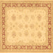 Square Persian Brown Traditional Rug, tr1433brn