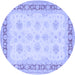 Round Persian Blue Traditional Rug, tr1433blu