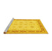 Sideview of Machine Washable Persian Yellow Traditional Rug, wshtr1433yw