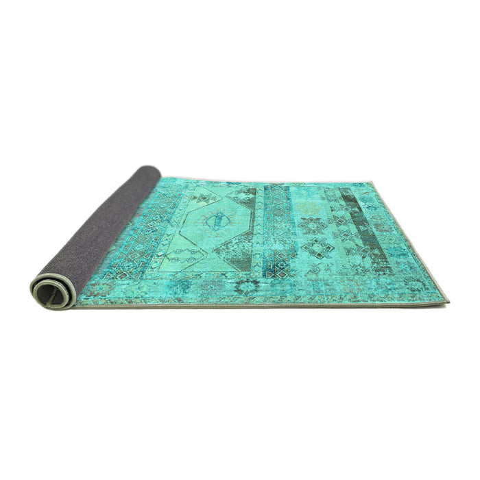 Sideview of Persian Turquoise Traditional Rug, tr1434turq